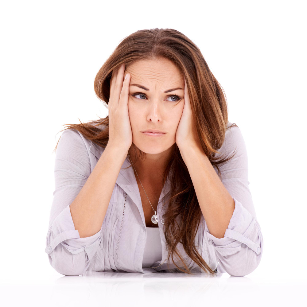 frustrated woman with pms