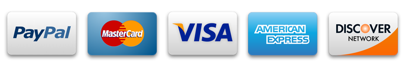 we accept paypal, mastercard, visa, amex credit payment cards